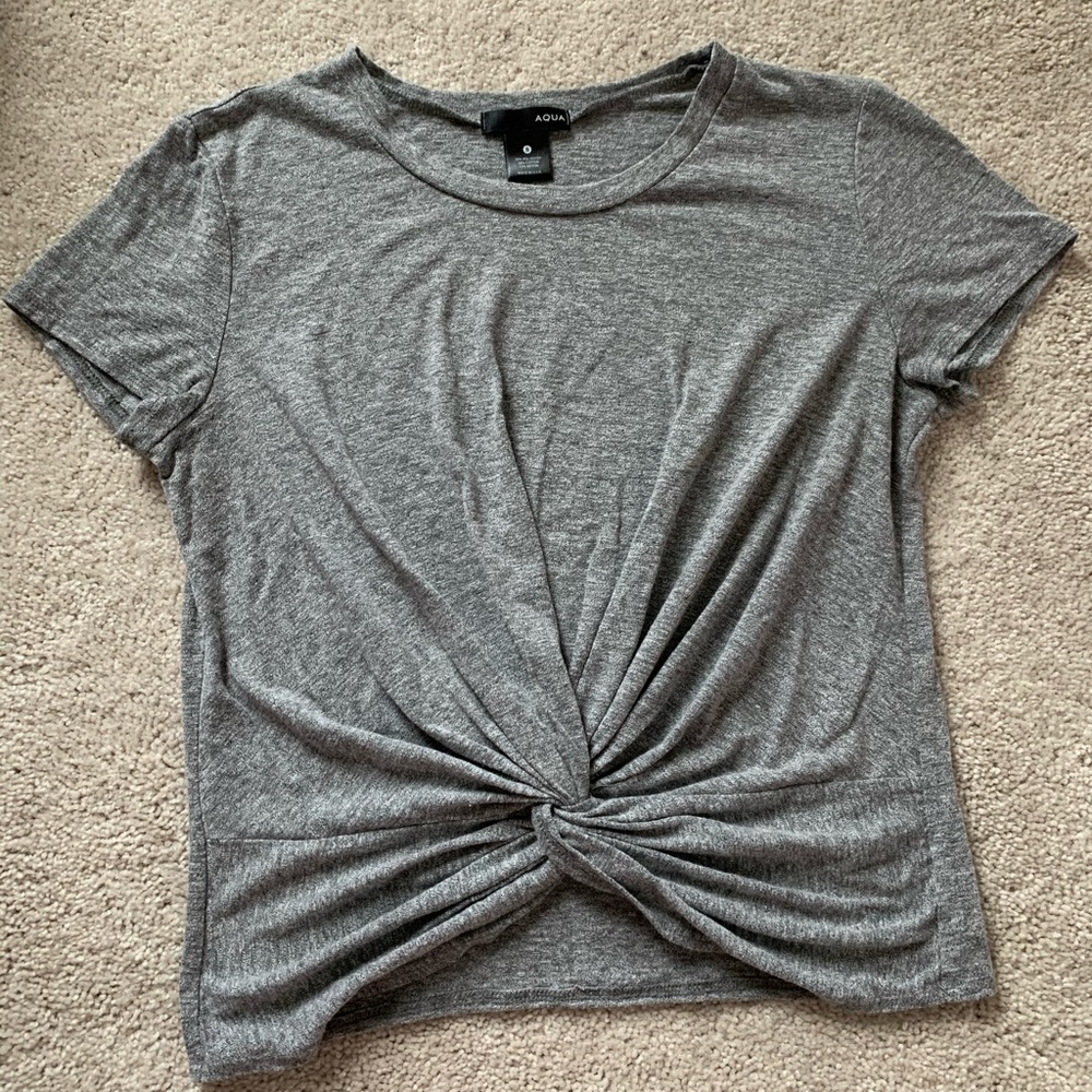 Grey Twist Crop Top